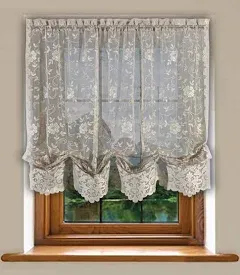 Ophelia & Co. Grace Shabby Chic Floral Lace Ballon Tie Up Window Curtain