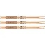 Promark LA Specials 5A Hickory Drumsticks, Classic Oval Wood Tip, Three Pairs