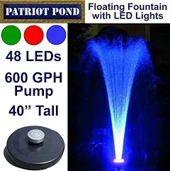 Patriot Small Color Changing Floating Fountain with LED Lights - Red, Green,