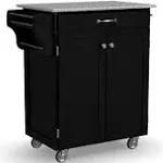 Homestyles Cuisine Kitchen Cart, Black, Granite Top