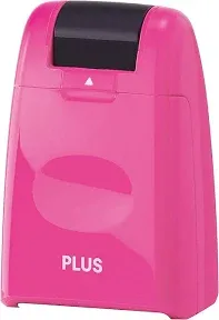 PLUS Japan, Guard-Your-ID Camouflage Roller Stamp in Pink, 1 Piece Pack (1 x 1 Stamp)