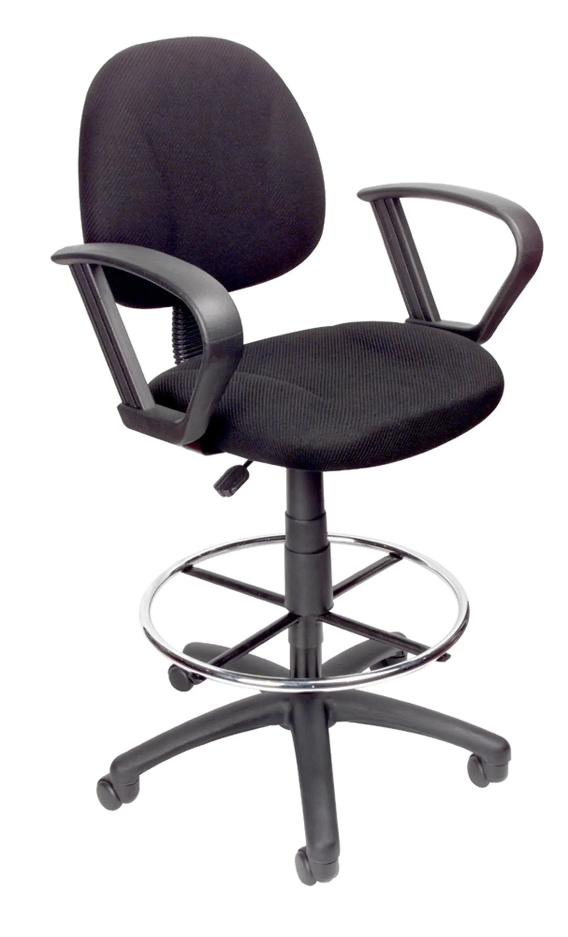 Boss Drafting Stool with Loop Arms-Black (B1617-BK)