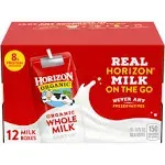 Horizon Organic Shelf-Stable Whole Milk Boxes (8 fl oz 12 ct) | Vons