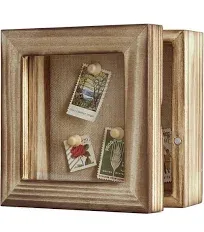 Shadow Box Frame 5x5 Shadow Box Display Case Cabinet Picture Frame with Linen...