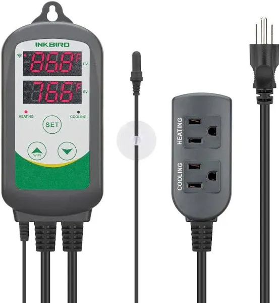 Inkbird ITC-308 Digital Temp Controller Outlet Thermostat 2-Stage 1100W Sensor