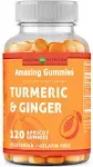 Amazing Formulas Turmeric Curcumin 270 Mg with Ginger Supplement | 12 Mg Per Serving | 120 Gummies | Apricot Flavor | Non-GMO | Gluten-Free | Made in USA