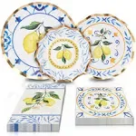 Sophistiplate Paper Table Setting, Elegant Disposable Paper Plates, 64 piece ...