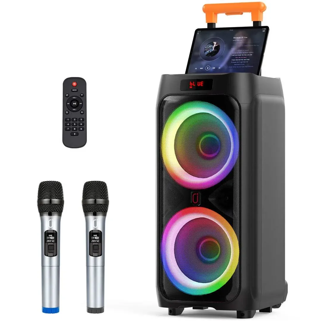 Jauyxian Large Bluetooth Speaker, Portable Party Speaker with DJ Lights, Remote Control, T20