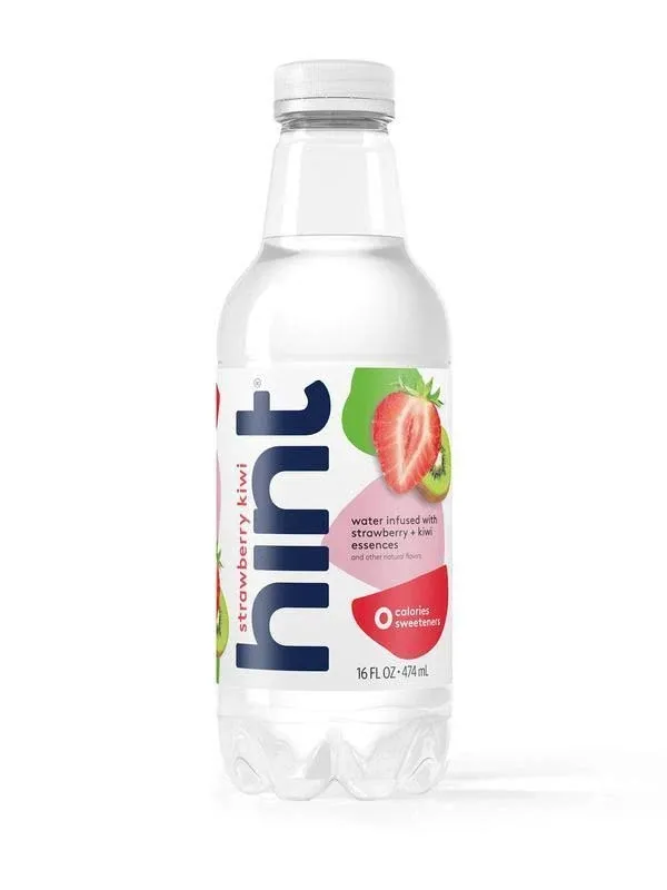 Hint Water Strawberry Kiwi (Pack of 24) 16 oz Bottles Pure Water Infused Strawberry Kiwi Zero Sugar Zero Calorie Zero Sweeteners Zero Preservatives