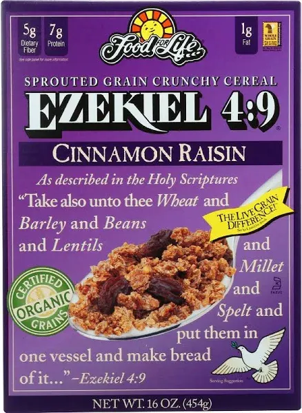 Food For Life - Ezekiel 4:9 Sprouted Whole Grain Cereal Cinnamon Raisin - 16 oz.