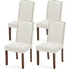 Mcq Upholstered Dining Chairs Set Modern Upholstered Fabric Dining Room Chair with Nailhead Trim and Wood Legs