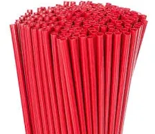 10 Inch Drinking Straws 250Pcs 10 Inch X 0.28 Inch (Red)