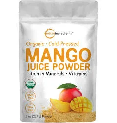 Organic Mango Juice Powder 8oz, 100% Natural Fruit Powder, Cold Pressed Mangos 