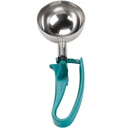 Vollrath 47389 S/S 6 Oz. / #5 Squeeze Disher with Teal Handle, Silver, 1 Count (Pack of 1)