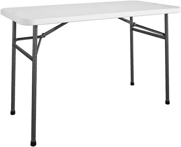 4 ft. Straight Folding Utility Table Indoor & Outdoor in White