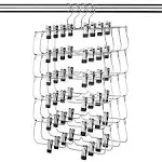 USTECH Chrome Metal 6-Tier Skirt Hanger 4-Pack