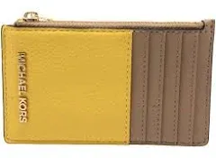 Michael Kors Jet Set Travel Medium Top Zip Card Case Wallet Coin Pouch -Daffodil