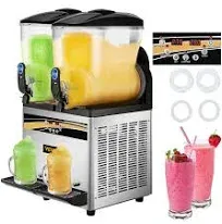 VEVOR Margarita Machine 15Lx2 Tank Commercial Slushy Machine Slushie Machine 1000W Commercial Margarita Maker Smoothie Frozen Drink Maker for