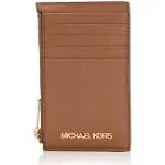 Michael Kors Outlet Jet Set Travel Medium Leather Card Case in Brown - One Size