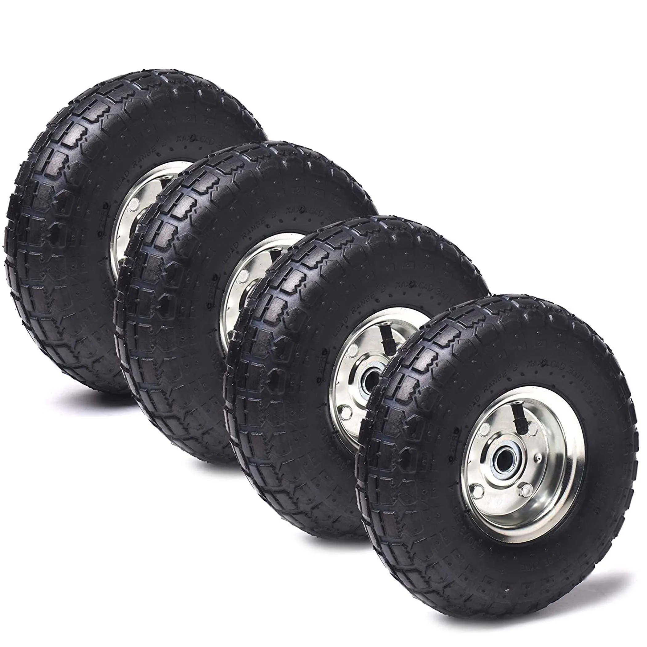 (2 Pack) 4.10/3.50-4 Tire and Wheel, Replacement Pneumatic Tires 10-Inch Whee...