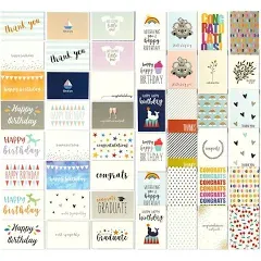 Friend gift 48 pack All Occasion Greeting Cards Box Set with Envelopes for Birthday, Wedding, Graduation, Congrats, Thank You, 48 Assorted Designs, Blank Inside (4x6 In)