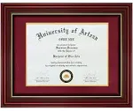  11x14 Diploma Frame Certificate Frames 8.5 x 11x14 for 8.5x11 Dark Red - Black