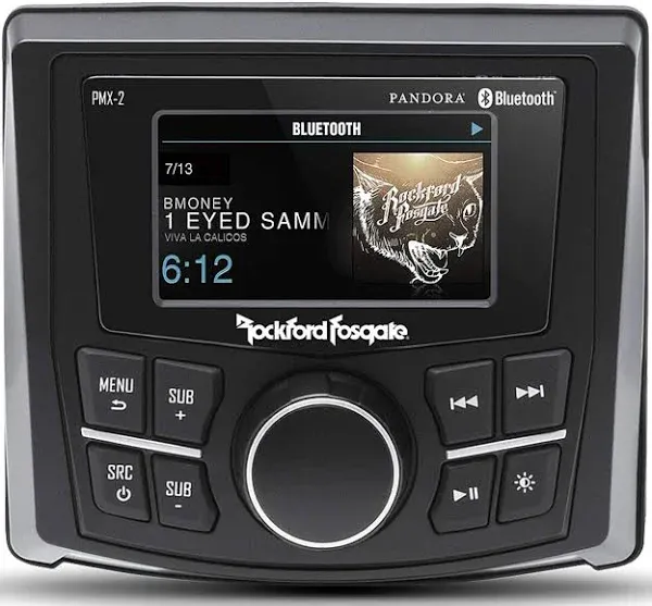 Rockford Fosgate PMX-2 Punch Marine Compact AM/FM/WB Digital Media Receiver 2.7&quot; Display