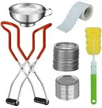 Canning Kits, 7Pcs Canning Supplies Boxed Set, Stainless Steel Set, Jar Lifter, Folding Rack, Tongs, Complete Multifunctional Canning Tools, Canning Kit includes Wide Mouth Funnel for Mason Jars