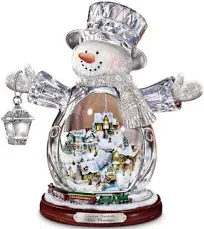 The Bradford Exchange Thomas Kinkade Crystal Snowman Figurine