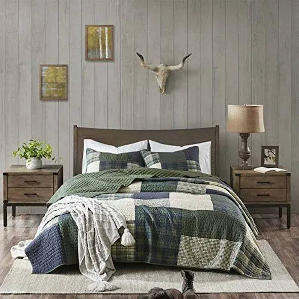 Woolrich - Mill Creek Oversized Cotton Quilt Set - Full/Queen - Green