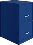 Space Solutions 18in 2 Drawer Metal File Cabinet Classic Blue