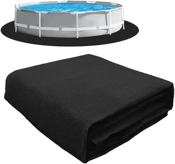 12 Foot Round Swimming Pool Liner Pad Pre-Cut Pool Pads for Above Ground Pool, Extends Life of The Liner, Puncture Resistant, Durable Felt Eco-Friendly Material, Black