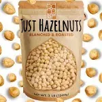 - Blanched/Roast<wbr/>ed Hazelnuts 3 LB |UNSALTED| FILBERTS | NO SKIN | KOSHER | CERTI