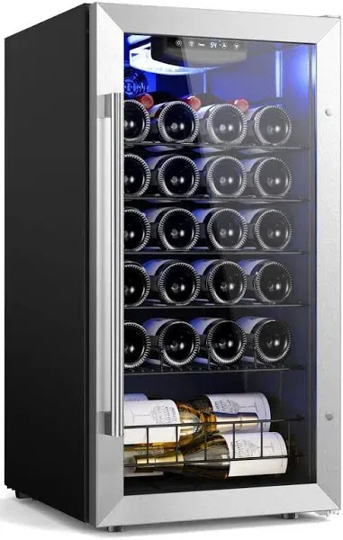 Yeego 27 Bottles Wine Refrigerator and Cooler Fridge Freestanding Chiller