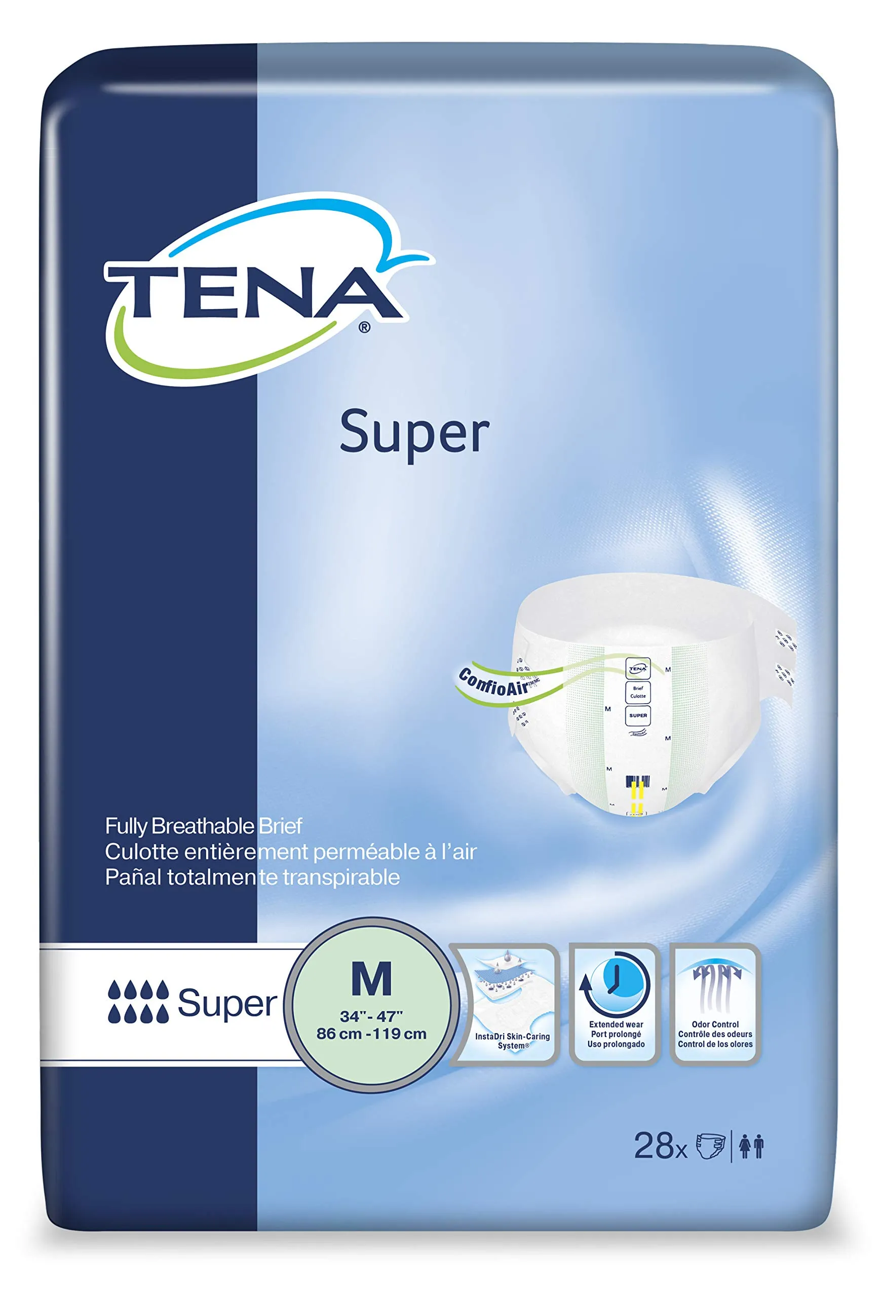 Tena 67401 Super Medium Maximum Absorbency Briefs 56/Case by TENA