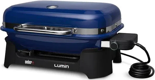 Weber Lumin Outdoor Electric Barbecue Grill, Blue - Great Small Spaces such as Patios, Balconies, and Decks, Portable and Convenient