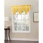 No 918 Erica Crushed Sheer Voile Ascot Valance, Yellow, 51x24