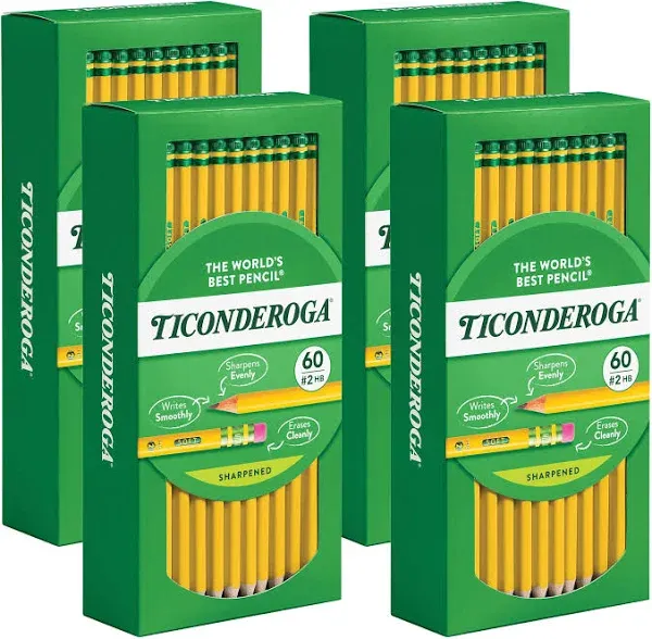 Bulk 60 Pc. Ticonderoga No. 2 Pencils, Pre-Sharpened