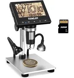 TOMLOV 1080P 4.3" Coin Microscope Digital Microscope 1000X Video Photo +6in Pole  | eBay