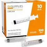 10ml Syringe Sterile with Luer Lock Tip BH Supplies - No Needle IND