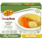 Kosher Matzoh Ball Chicken Soup & Vegetables, CHOMETZ NOT for PASSOVER, MRE Meat Meals Ready to Eat, Shabbos Food (1 Pack) Prepared Entree Fully Cooked, Shelf Stable Microwave Dinner - Travel, Camping