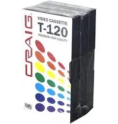 3-Pack Craig Blank T120 Premium High Quality VHS Video Cassette Tapes  Sealed 