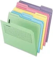 Pendaflex Printed Notes Folder with One Fastener, 1/3-Cut Tabs, Letter size, Assorted, 30/Pack