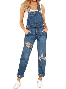 LookbookStore Women&#039;s Casual Stretch Denim Bib Overalls Pants Pocketed Jeans Jum