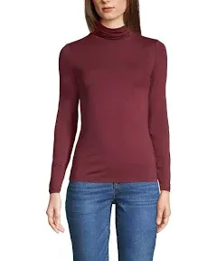 Lands' End Women's Lightweight Jersey Skimming Long Sleeve Turtleneck