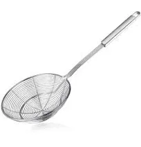 Hiware Solid Stainless Steel Spider Strainer Skimmer Ladle, Kitchen Utensils Wire Strainer Pasta Strainer Spoon, 7 Inch