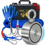 1200 LB Magnet Fishing Kit with Case - 2 Fishing Magnets in 1 (Double Sided M...