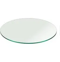 Fab Glass and Mirror Round 0.37 in. Thick Pencil Polish Tempered Glass Table Top