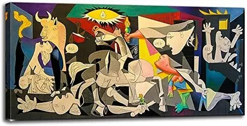 ZENDA Pablo Picasso Wall Art Picasso Guernica Painting Wrapped Canvas Art For Bedroom Livingroom Decoration Ready to Hang