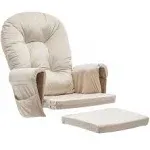 Paddie Glider Rocker Replacement Cushions with Storage Velvet Washable Non Slip for Glider Rocking Chair 5pcs Beige